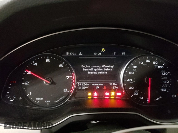 2019 Audi Q7 Premium with VIN WA1AHAF76KD043576, listed as a Copart auction lot 42242865 with 57,524 mi miles and Salvage title. Bid and sale history available at DreamBid. Image 9.