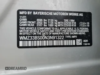 2022 MINI Countryman John Cooper Works with VIN WMZ33BS00N3N91322, listed as a Copart auction lot 59467765 with 43,726 mi miles and Salvage title. Bid and sale history available at DreamBid. Image 13.