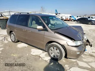 2004 Honda Odyssey EX-L with VIN 5FNRL189X4B000098, listed as a Copart auction lot 44367915 with 222,786 mi miles and Salvage Title. Bid and sale history available at DreamBid. Image 4.