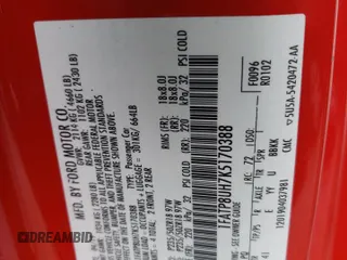 2019 Ford Mustang EcoBoost с VIN 1FATP8UH7K5170388, выставлен на аукционе Copart как лот 55011515 с пробегом 31 010 миль миль и Списание • Salvage title. История ставок и продаж доступна на DreamBid. Изображение 12.