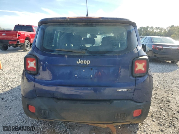 2016 Jeep Renegade Sport with VIN ZACCJAAT6GPD03765, listed as a Copart auction lot 82150784 with 163,803 mi miles and Salvage Title. Bid and sale history available at carsss.com. Image 6.
