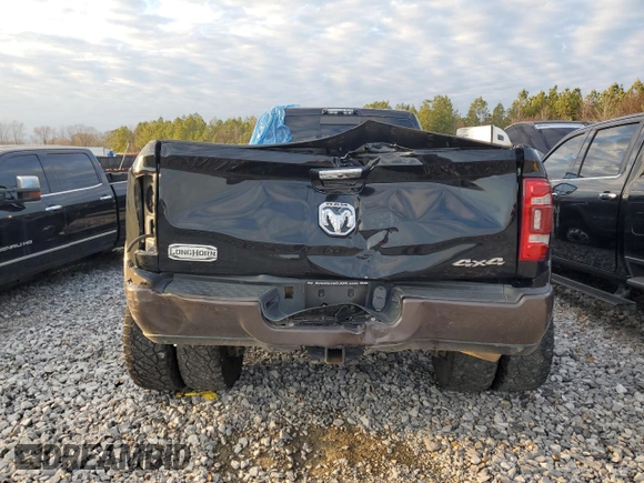 2021 Ram 3500 Longhorn with VIN 3C63RRKL0MG703041, listed as a Copart auction lot 61669834 with 47,807 mi miles and Salvage Title. Bid and sale history available at carsss.com. Image 6.