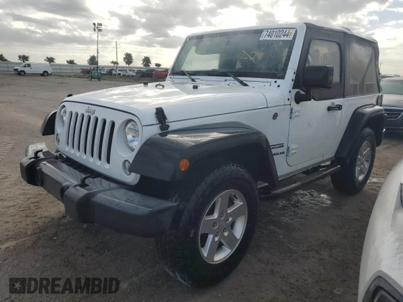 2017 Jeep Wrangler Sport with VIN 1C4AJWAG5HL502352, listed as a Copart auction lot 74010244 with 76,086 mi miles and Non Repairable. Bid and sale history available at DreamBid. Image 1.