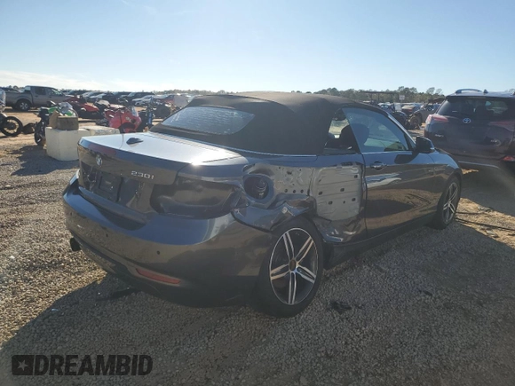 2017 BMW 2 Series 230i with VIN WBA2K9C31HV950585, listed as a Copart auction lot 88525515 with 39,618 mi miles and Salvage title. Bid and sale history available at DreamBid. Image 3.