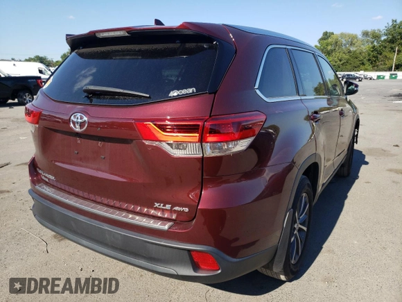 2019 Toyota Highlander SE with VIN 5TDJZRFH5KS983821, listed as a Copart auction lot 57510922 with 21,774 mi miles and Salvage title. Bid and sale history available at DreamBid. Image 4.
