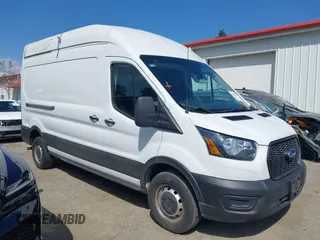 2023 Ford Transit Cargo with VIN 1FTBR1X84PKB02027, listed as a IAAI auction lot 42062820 with 79,813 mi miles and . Bid and sale history available at DreamBid. Image 1.
