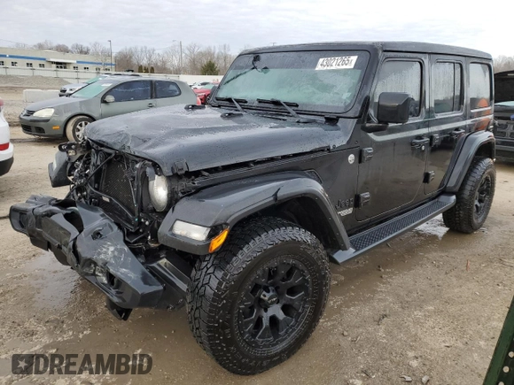 2021 Jeep Wrangler Unlimited Willys with VIN 1C4HJXDM6MW823301, listed as a Copart auction lot 43021265 with 59,707 mi miles and Salvage Title. Bid and sale history available at DreamBid. Image 1.