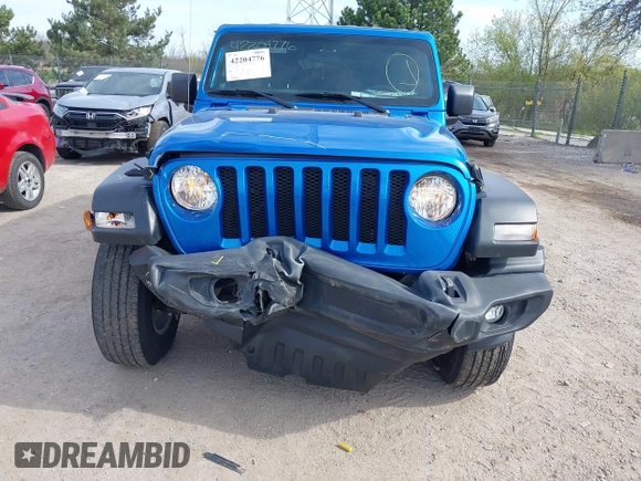 2021 Jeep Wrangler Unlimited Sport S z VIN 1C4HJXDG4MW743151, wystawiony jako IAAI lot #42204776 z przebiegiem 42 363 mil mil oraz . Historia ofert i sprzedaży dostępna na DreamBid. Obrazek 6.