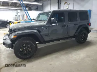 2021 Jeep Wrangler Unlimited Willys z VIN 1C4HJXDN3MW570110, wystawiony jako Copart lot #53696535 z przebiegiem 40 166 mil mil oraz Szkoda całkowita • Salvage title. Historia ofert i sprzedaży dostępna na DreamBid. Obrazek 1.