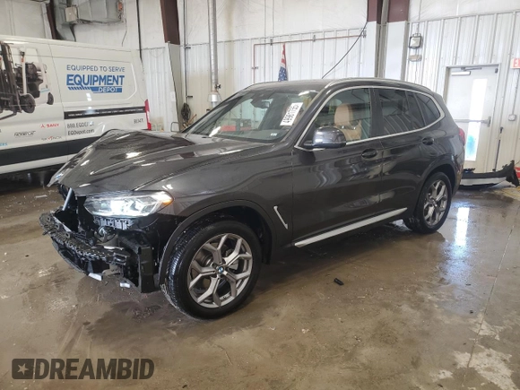 2024 BMW X3 xDrive30i with VIN 5UX53DP02R9V99064, listed as a Copart auction lot 49981755 with 7,858 mi miles and Salvage Title. Bid and sale history available at carsss.com. Image 1.