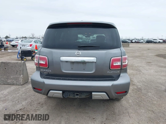 2018 Nissan Armada Platinum with VIN JN8AY2NFXJ9330364, listed as a IAAI auction lot 41572672 with 134,787 mi miles. Bid and sale history available at carsss.com. Image 16.