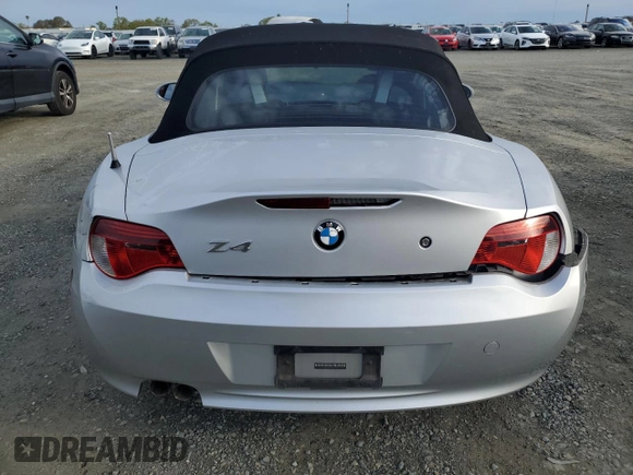 2007 BMW Z4 3.0i with VIN 4USBU33527LW73168, listed as a Copart auction lot 50080395 with 147,040 mi miles and Salvage Title. Bid and sale history available at carsss.com. Image 6.