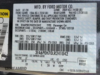 2020 Ford Fusion SE with VIN 3FA6P0H70LR241042, listed as a Copart auction lot 43900525 with 113,974 mi miles and Clean Title. Bid and sale history available at carsss.com. Image 12.