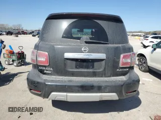 2017 Nissan Armada Platinum with VIN JN8AY2NE1H9706743, listed as a Copart auction lot 52411925 with 108,056 mi miles and Salvage Title. Bid and sale history available at carsss.com. Image 6.