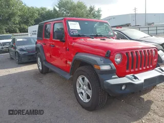 2018 Jeep Wrangler Unlimited Sport with VIN 1C4HJXDG9JW227864, listed as a IAAI auction lot 42504877 with 53,378 mi miles and . Bid and sale history available at DreamBid. Image 1.