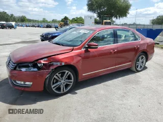 2015 Volkswagen Passat SEL Premium with VIN 1VWCT7A33FC123141, listed as a Copart auction lot 53284595 with 87,450 mi miles and Salvage title. Bid and sale history available at DreamBid. Image 1.
