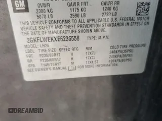 2014 GMC Terrain SLE with VIN 2GKFLWEKXE6236558, listed as a Copart auction lot 78848444 with 102,668 mi miles and Salvage Title. Bid and sale history available at DreamBid. Image 15.