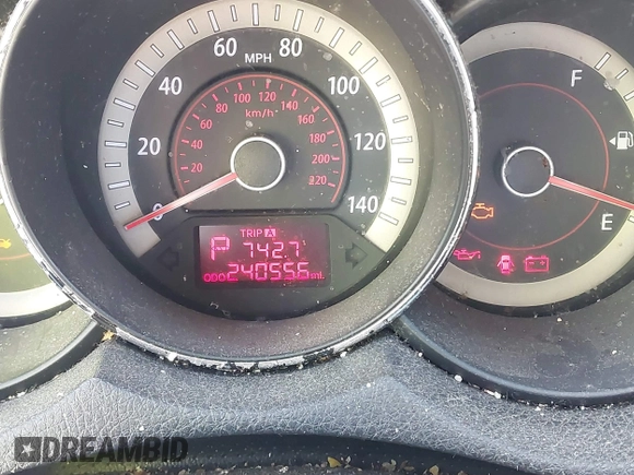 2013 Kia Forte LX with VIN KNAFT4A22D5654612, listed as a IAAI auction lot 41764131 with 240,556 mi miles. Bid and sale history available at carsss.com. Image 7.