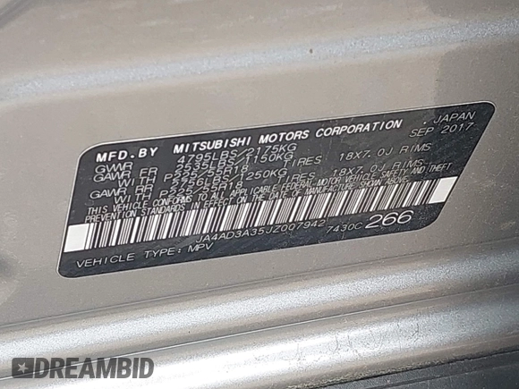 2018 Mitsubishi Outlander SE с VIN JA4AD3A35JZ007942, выставлен на аукционе IAAI как лот 42275943 с пробегом 167 550 миль миль и . История ставок и продаж доступна на DreamBid. Изображение 9.