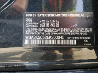 2014 BMW 3 Series 328d xDrive with VIN WBA3K5C52EK300045, listed as a Copart auction lot 60244705 with 116,593 mi miles and Non repairable. Bid and sale history available at DreamBid. Image 13.