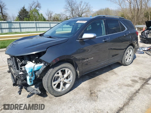 2018 Chevrolet Equinox Premier with VIN 2GNAXMEV4J6299309, listed as a Copart auction lot 50595655 with 137,602 mi miles and Salvage Title. Bid and sale history available at carsss.com. Image 1.