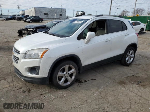 2015 Chevrolet Trax LTZ with VIN KL7CJTSBXFB205894, listed as a Copart auction lot 49813245 with 107,165 mi miles and Clean Title. Bid and sale history available at carsss.com. Image 1.