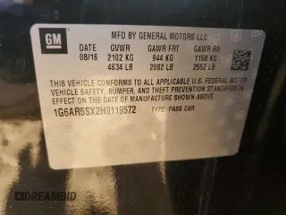 2017 Cadillac CTS Sedan Luxury RWD with VIN 1G6AR5SX2H0119572, listed as a Copart auction lot 88673395 with 70,324 mi miles and Salvage Title. Bid and sale history available at carsss.com. Image 14.