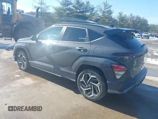 2024 Hyundai Kona N Line with VIN KM8HACA34RU034714, listed as a IAAI auction lot 41561923 with 15,137 mi miles. Bid and sale history available at carsss.com. Image 3.