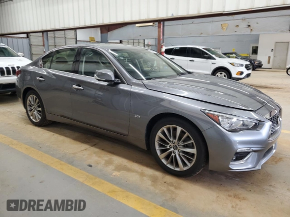 2019 Infiniti Q50 Luxe with VIN JN1EV7AR2KM554667, listed as a Copart auction lot 62788934 with 27,606 mi miles and Salvage Title. Bid and sale history available at carsss.com. Image 4.
