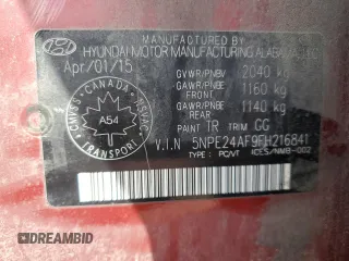 2015 Hyundai Sonata SE z VIN 5NPE24AF9FH216841, wystawiony jako Copart lot #55796585 z przebiegiem 286 795 mil mil oraz Czysty tytuł • Clean title. Historia ofert i sprzedaży dostępna na DreamBid. Obrazek 12.