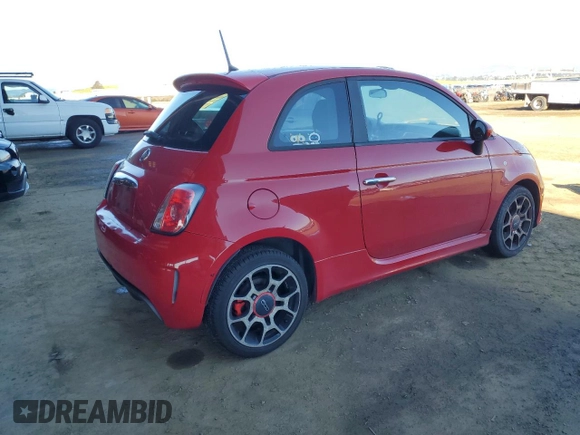 2015 FIAT 500 Turbo with VIN 3C3CFFHH4FT690327, listed as a Copart auction lot 46177695 with 47,815 mi miles and Clean Title. Bid and sale history available at carsss.com. Image 3.
