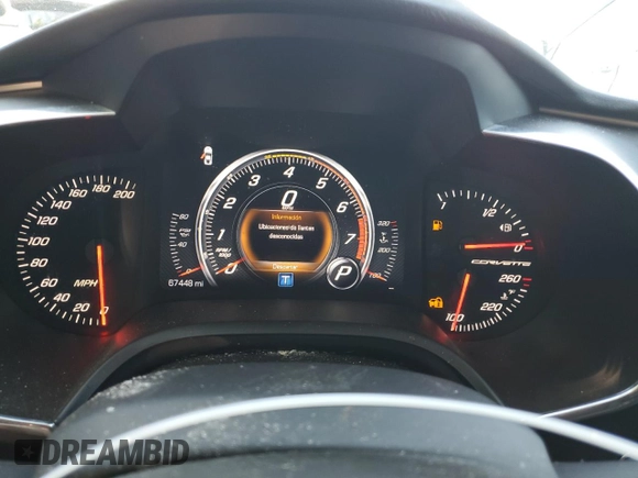 2015 Chevrolet Corvette 1LT with VIN 1G1YB2D71F5108082, listed as a Copart auction lot 53733785 with 67,448 mi miles and Salvage title. Bid and sale history available at DreamBid. Image 9.