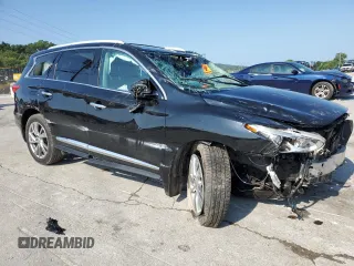 2013 Infiniti JX35 with VIN 5N1AL0MNXDC328902, listed as a Copart auction lot 65277594 with 144,842 mi miles and Salvage Title. Bid and sale history available at carsss.com. Image 4.