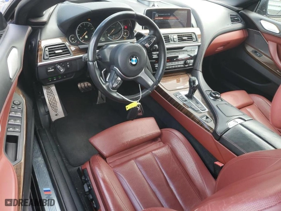 2017 BMW 6 Series 640i with VIN WBA6F1C52HGT83459, listed as a Copart auction lot 87805735 with 18,516 mi miles and Salvage Title. Bid and sale history available at carsss.com. Image 8.