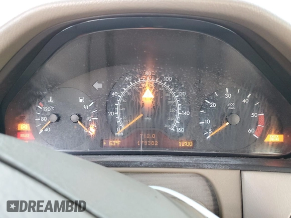 1998 Mercedes-Benz E 320 with VIN WDBJF25F4WA625790, listed as a Copart auction lot 87920735 with 179,382 mi miles and Clean Title. Bid and sale history available at DreamBid. Image 9.