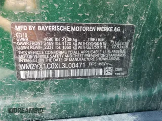 2020 MINI Countryman Cooper S with VIN WMZYX1C0XL3L00471, listed as a Copart auction lot 59300575 with 58,452 mi miles and Salvage title. Bid and sale history available at DreamBid. Image 12.