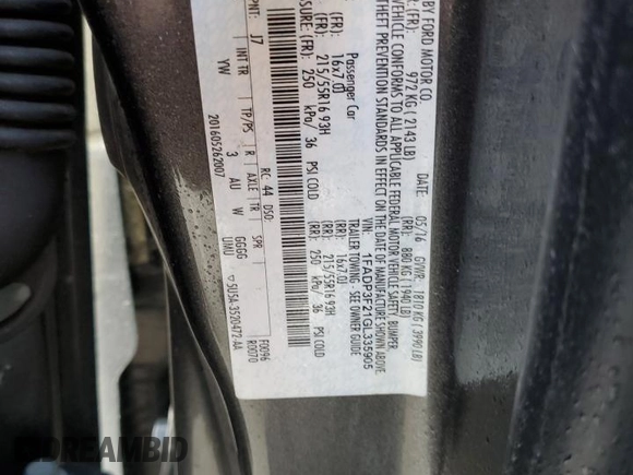 2016 Ford Focus SE with VIN 1FADP3F21GL335905, listed as a Copart auction lot 53837225 with 149,043 mi miles and Salvage title. Bid and sale history available at DreamBid. Image 13.