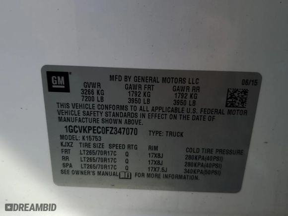 2015 Chevrolet Silverado 1500 LS with VIN 1GCVKPEC0FZ347070, listed as a Copart auction lot 45713865 with 155,737 mi miles and Salvage Title. Bid and sale history available at carsss.com. Image 12.
