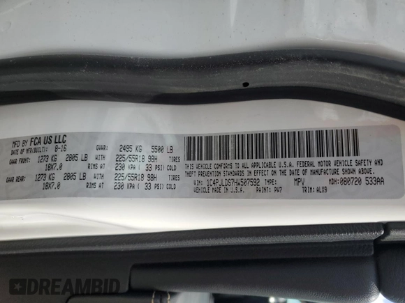 2017 Jeep Cherokee Limited with VIN 1C4PJLDS7HW507592, listed as a Copart auction lot 47793065 with 90,653 mi miles and Salvage Title. Bid and sale history available at carsss.com. Image 12.