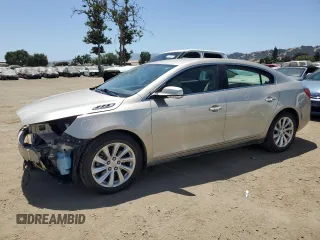 2014 Buick LaCrosse Leather with VIN 1G4GB5G35EF253885, listed as a Copart auction lot 60750075 with 62,397 mi miles and Salvage title. Bid and sale history available at DreamBid. Image 1.