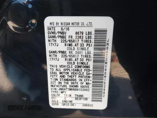 2016 Nissan Rogue S with VIN JN8AT2MV6GW153992, listed as a IAAI auction lot 42074239 with 82,110 mi miles. Bid and sale history available at carsss.com. Image 9.