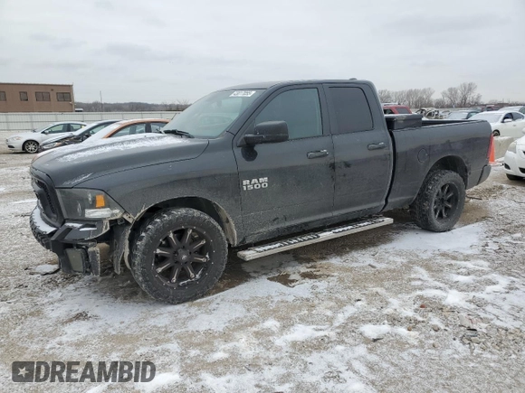 2018 Ram 1500 Express with VIN 1C6RR6FG1JS127115, listed as a Copart auction lot 43017055 with 87,487 mi miles and Salvage title. Bid and sale history available at DreamBid. Image 1.