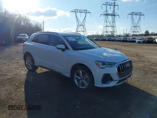 2023 Audi Q3 S line Premium Plus with VIN WA1EECF37P1025146, listed as a IAAI auction lot 41520532 with 36,717 mi miles. Bid and sale history available at carsss.com. Image 1.