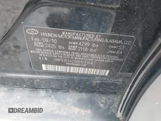 2011 Hyundai Sonata GLS with VIN 5NPEB4AC6BH015107, listed as a IAAI auction lot 42119637 with 321,079 mi miles. Bid and sale history available at carsss.com. Image 9.