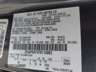 2015 Ford Fusion SE with VIN 3FA6P0H74FR110085, listed as a IAAI auction lot 42371471 with 137,620 mi miles and . Bid and sale history available at DreamBid. Image 9.