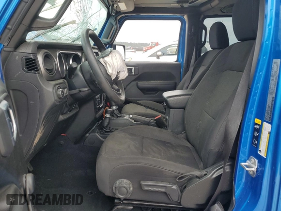 2022 Jeep Wrangler Unlimited Sport with VIN 1C4HJXDN6NW232539, listed as a Copart auction lot 52146025 with 29,571 mi miles and Salvage Title. Bid and sale history available at DreamBid. Image 7.