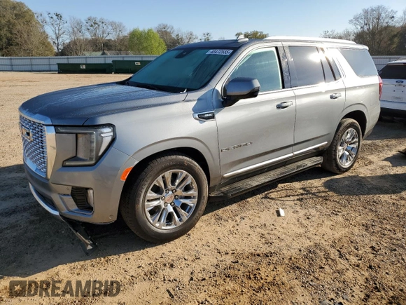 2023 GMC Yukon Denali with VIN 1GKS1DKL1PR274418, listed as a Copart auction lot 48472555 with 23,442 mi miles and Salvage Title. Bid and sale history available at carsss.com. Image 1.