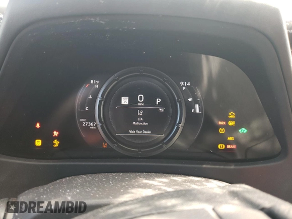 2022 Lexus UX 250h F Sport with VIN JTHE9JBHXN2057983, listed as a Copart auction lot 71456654 with 27,367 mi miles and Salvage Title. Bid and sale history available at DreamBid. Image 9.