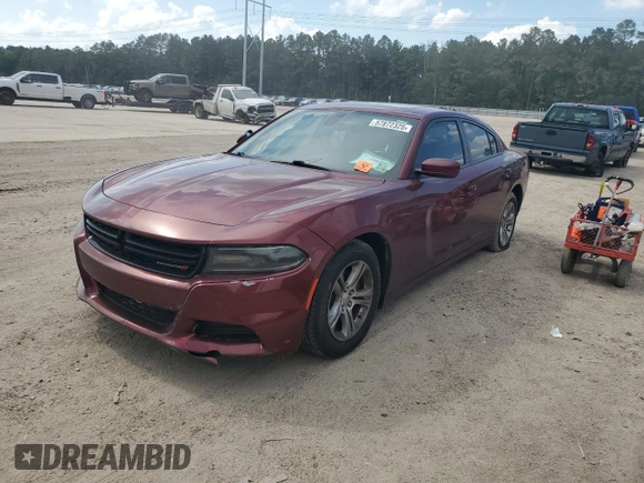 2019 Dodge Charger SXT with VIN 2C3CDXBG4KH721185, listed as a Copart auction lot 57872325 with 123,429 mi miles and Salvage title. Bid and sale history available at DreamBid. Image 1.