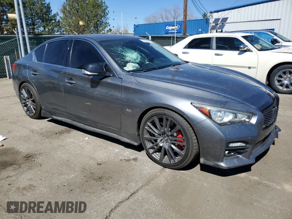 2016 Infiniti Q50 Premium with VIN JN1EV7AR8GM342377, listed as a Copart auction lot 50598545 with 91,556 mi miles and Salvage Title. Bid and sale history available at DreamBid. Image 4.